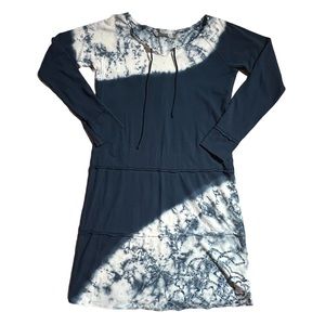 ATHLETA Blue with Tie Dye Trim Dress - M